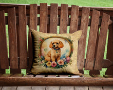Load image into Gallery viewer, Poodle and Flowers Throw Pillow - 14x14 Decorative Pillow – Art for Your Home &amp; Patio