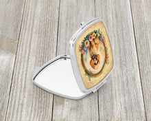 Load image into Gallery viewer, Poodle and Flowers Compact Mirror – Stylish Purse Mirror with Artistic Covers