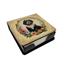 Load image into Gallery viewer, Portuguese Water Dog and Flowers PU Leather Note Paper Holder