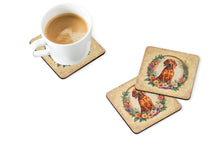 Load image into Gallery viewer, Redbone Coonhound and Flowers Coasters - Set of 4 Lightweight Foam, Absorbent Drink Coasters