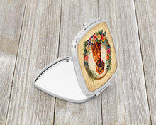 Load image into Gallery viewer, Redbone Coonhound and Flowers Compact Mirror – Stylish Purse Mirror with Artistic Covers