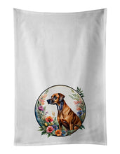 Load image into Gallery viewer, Rhodesian Ridgeback and Flowers Kitchen Towel Set of 2