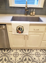 Load image into Gallery viewer, Saint Bernard and Flowers Kitchen Towel Set of 2