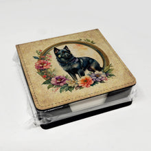 Load image into Gallery viewer, Schipperke and Flowers PU Leather Note Paper Holder