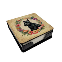 Load image into Gallery viewer, Scottish Terrier and Flowers PU Leather Note Paper Holder
