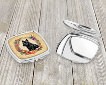 Load image into Gallery viewer, Scottish Terrier and Flowers Compact Mirror – Stylish Purse Mirror with Artistic Covers