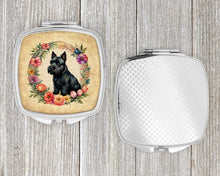 Load image into Gallery viewer, Scottish Terrier and Flowers Compact Mirror – Stylish Purse Mirror with Artistic Covers