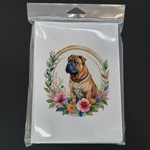 Load image into Gallery viewer, Shar Pei and Flowers Greeting Cards -  Blank Note Cards – 8-Pack of Artist-Designed Cards with Envelopes
