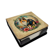 Load image into Gallery viewer, Sheltie and Flowers PU Leather Note Paper Holder