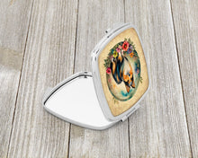 Load image into Gallery viewer, Sheltie and Flowers Compact Mirror – Stylish Purse Mirror with Artistic Covers