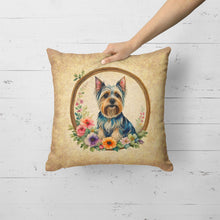 Load image into Gallery viewer, Silky Terrier and Flowers Fabric Decorative Pillow