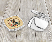 Load image into Gallery viewer, Silky Terrier and Flowers Compact Mirror – Stylish Purse Mirror with Artistic Covers