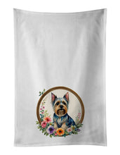 Load image into Gallery viewer, Silky Terrier and Flowers Kitchen Towel Set of 2