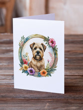 Load image into Gallery viewer, Wheaten Terrier and Flowers Greeting Cards -  Blank Note Cards – 8-Pack of Artist-Designed Cards with Envelopes