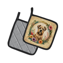 Load image into Gallery viewer, Wheaten Terrier and Flowers Pot Holders - Set of 2 Decorative Kitchen Helpers | Made in the USA