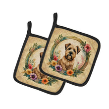 Load image into Gallery viewer, Wheaten Terrier and Flowers Pot Holders - Set of 2 Decorative Kitchen Helpers | Made in the USA