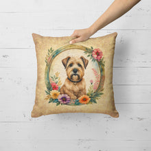 Load image into Gallery viewer, Wheaten Terrier and Flowers Fabric Decorative Pillow