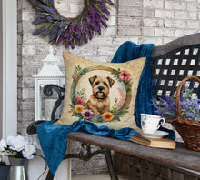 Load image into Gallery viewer, Wheaten Terrier and Flowers Fabric Decorative Pillow