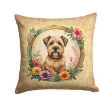Load image into Gallery viewer, Wheaten Terrier and Flowers Fabric Decorative Pillow