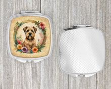 Load image into Gallery viewer, Wheaten Terrier and Flowers Compact Mirror – Stylish Purse Mirror with Artistic Covers