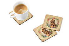 Load image into Gallery viewer, Sussex Spaniel and Flowers Coasters - Set of 4 Lightweight Foam, Absorbent Drink Coasters