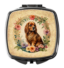 Load image into Gallery viewer, Sussex Spaniel and Flowers Compact Mirror – Stylish Purse Mirror with Artistic Covers