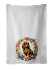Load image into Gallery viewer, Sussex Spaniel and Flowers Kitchen Towel Set of 2
