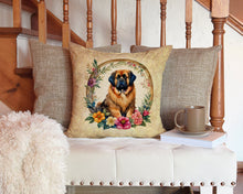 Load image into Gallery viewer, Tibetan Mastiff and Flowers Throw Pillow - 14x14 Decorative Pillow – Art for Your Home &amp; Patio