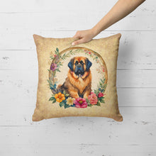 Load image into Gallery viewer, Tibetan Mastiff and Flowers Fabric Decorative Pillow