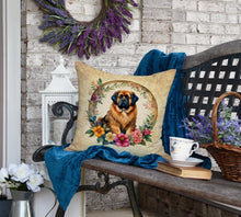 Load image into Gallery viewer, Tibetan Mastiff and Flowers Fabric Decorative Pillow
