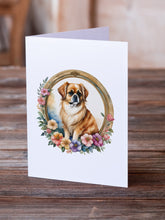 Load image into Gallery viewer, Tibetan Spaniel and Flowers Greeting Cards -  Blank Note Cards – 8-Pack of Artist-Designed Cards with Envelopes