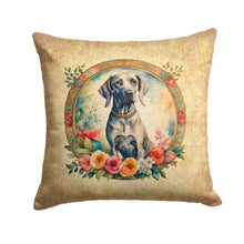 Load image into Gallery viewer, Weimaraner and Flowers Fabric Decorative Pillow