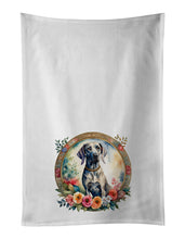 Load image into Gallery viewer, Weimaraner and Flowers Kitchen Towel Set of 2