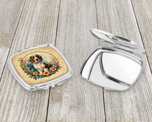 Load image into Gallery viewer, Welsh Springer Spaniel and Flowers Compact Mirror – Stylish Purse Mirror with Artistic Covers