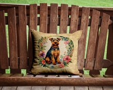 Load image into Gallery viewer, Welsh Terrier and Flowers Throw Pillow - 14x14 Decorative Pillow – Art for Your Home &amp; Patio