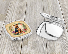 Load image into Gallery viewer, Welsh Terrier and Flowers Compact Mirror – Stylish Purse Mirror with Artistic Covers