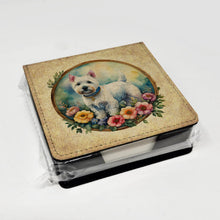 Load image into Gallery viewer, Westie and Flowers PU Leather Note Paper Holder