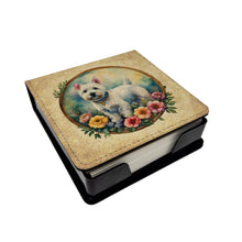 Load image into Gallery viewer, Westie and Flowers PU Leather Note Paper Holder