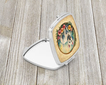 Load image into Gallery viewer, Westie and Flowers Compact Mirror – Stylish Purse Mirror with Artistic Covers