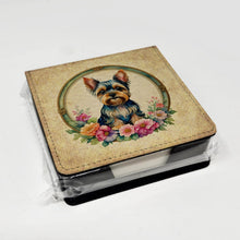 Load image into Gallery viewer, Yorkshire Terrier and Flowers PU Leather Note Paper Holder