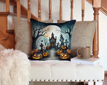 Load image into Gallery viewer, Graveyard Spooky Halloween Throw Pillow - 14x14 Decorative Pillow – Art for Your Home &amp; Patio