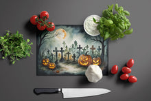 Load image into Gallery viewer, Graveyard Spooky Halloween Glass Cutting Boards – Durable, Decorative Kitchen Art Large
