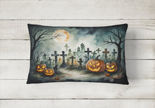 Load image into Gallery viewer, Graveyard Spooky Halloween Fabric Decorative Pillow