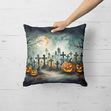 Load image into Gallery viewer, Graveyard Spooky Halloween Fabric Decorative Pillow