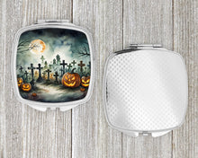 Load image into Gallery viewer, Graveyard Spooky Halloween Compact Mirror – Stylish Purse Mirror with Artistic Covers