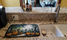 Load image into Gallery viewer, Graveyard Spooky Halloween Dish Drying Mat