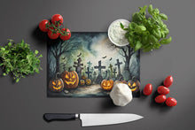 Load image into Gallery viewer, Graveyard Spooky Halloween Glass Cutting Boards – Durable, Decorative Kitchen Art Large