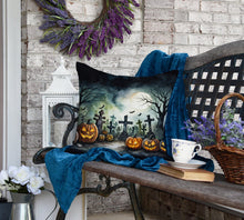 Load image into Gallery viewer, Graveyard Spooky Halloween Fabric Decorative Pillow