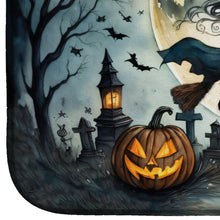 Load image into Gallery viewer, Flying Witch Spooky Halloween Dish Drying Mat