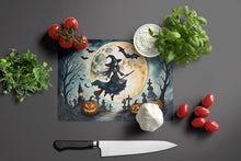 Load image into Gallery viewer, Flying Witch Spooky Halloween Glass Cutting Boards – Durable, Decorative Kitchen Art Large